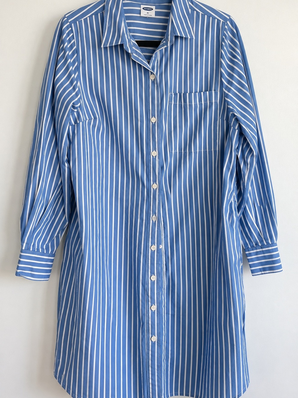 Old Navy Blue & White Striped Shirt Dress – Size Medium NWT